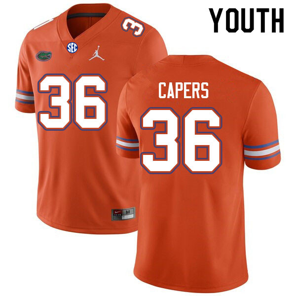 Youth #36 Bryce Capers Florida Gators College Football Jerseys Sale-Orange